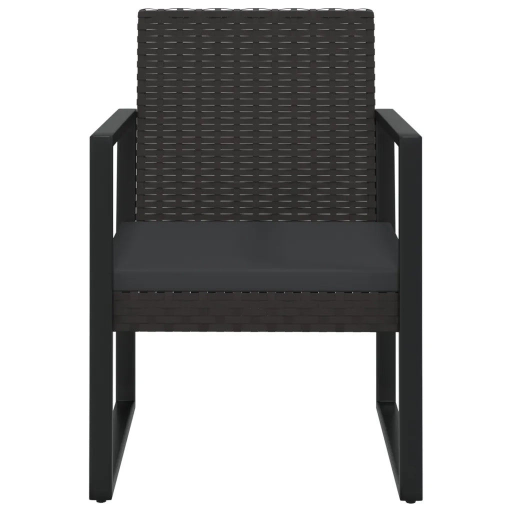 Poltrona da Giardino con Cuscino Nero in Polyrattan CFW9015321