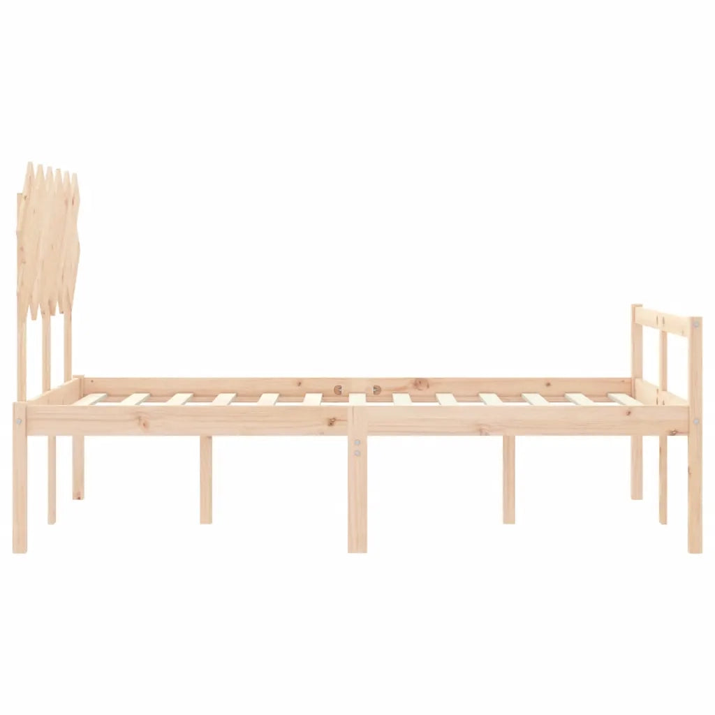 Letto per Anziani con Testiera 120x200 cm in Legno Massello 3195541