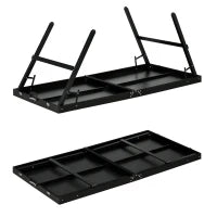 Tavolo Ping Pong Pieghevole con Maniglia da Trasporto, in Alluminio e Legno, 152x76x72 cm, Nero
