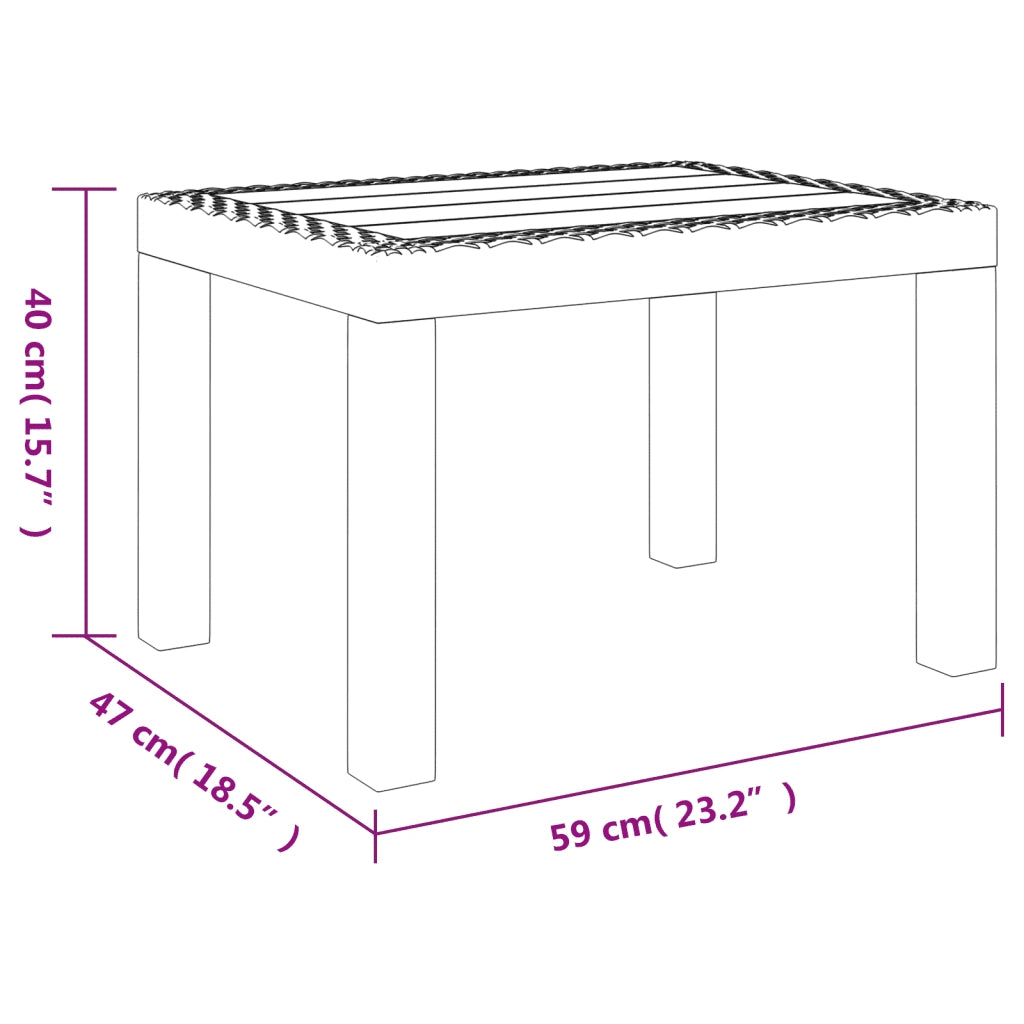 Tavolo da Giardino Antracite 59x47x40 cm in PP 364727