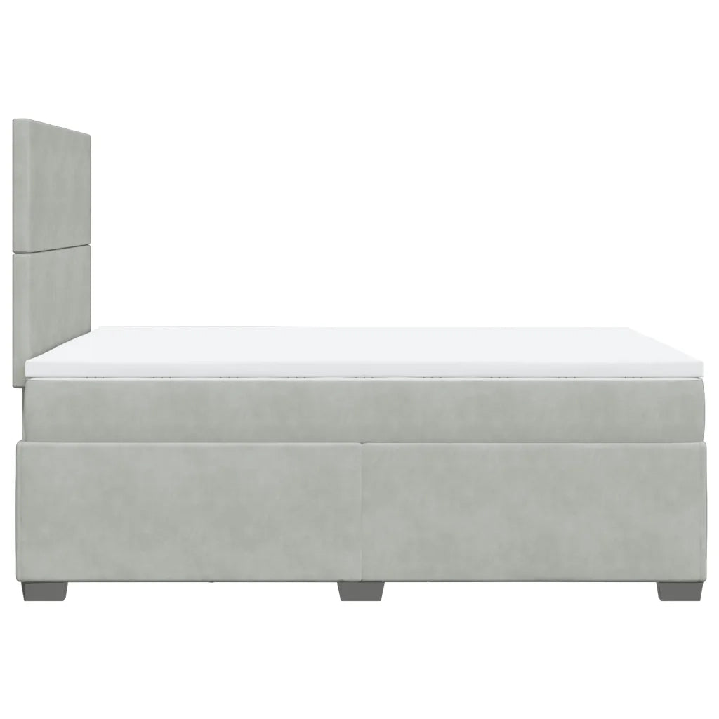 vidaXL Giroletto a Molle con Materasso Grigio Chiaro 120x190cm Velluto