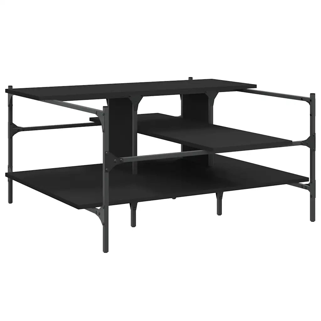 Tavolino da Salotto Nero 100x100x48,5 cm in Legno Multistrato 842311