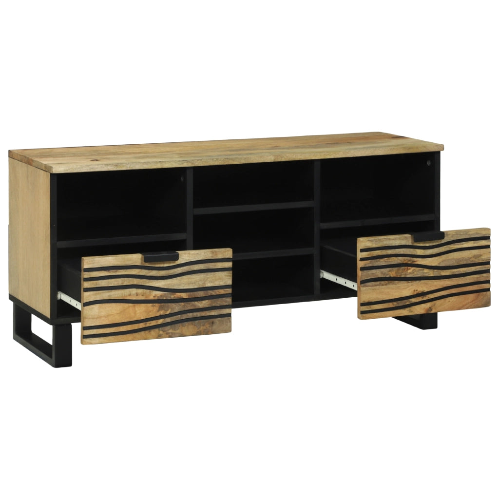 Mobile TV 100x33.5x46 cm in Legno Massello di Mango