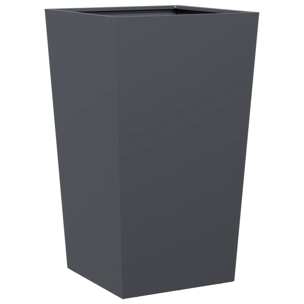 Fioriera | Cassetta per fiori | Vaso da Giardino Antracite 45x45x75 cm in Acciaio