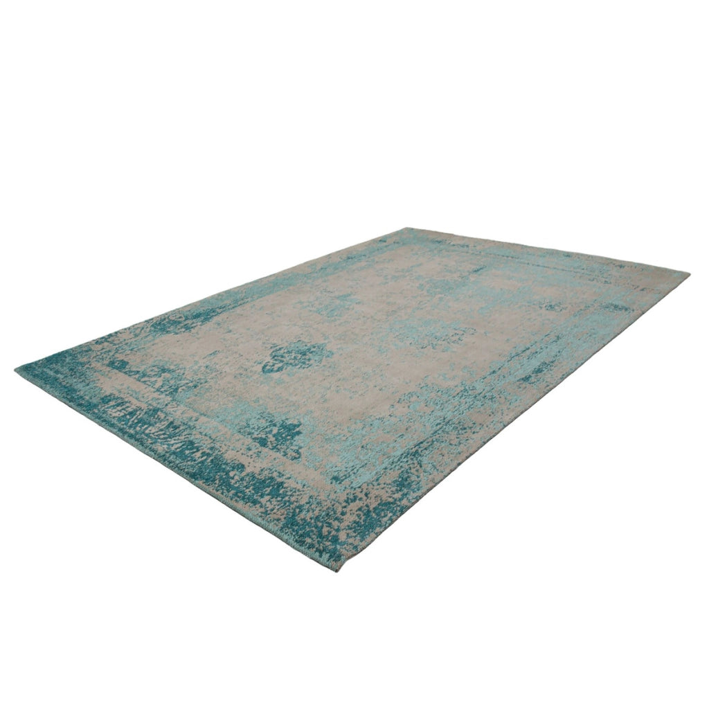 Tappeto vintage Nostalgia in cotone e poliestere turchese