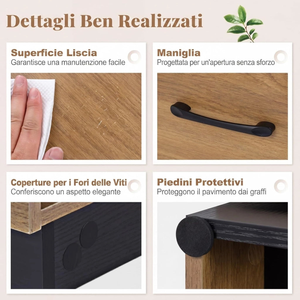 Tavolino da Caffè Allungabile, Tavolino da Soggiorno Salvaspazio con 2 Vani Portaoggetti e Piano Scorrevole, Tavolo Basso Rettangolare in Legno per Salotto e Ingresso, 118 x 60 x 37 cm