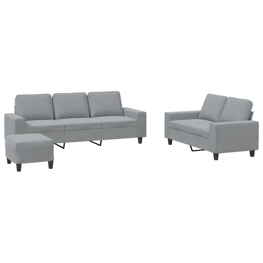 Set di Divani 3 pz Grigio Chiaro in Tessuto 3201906