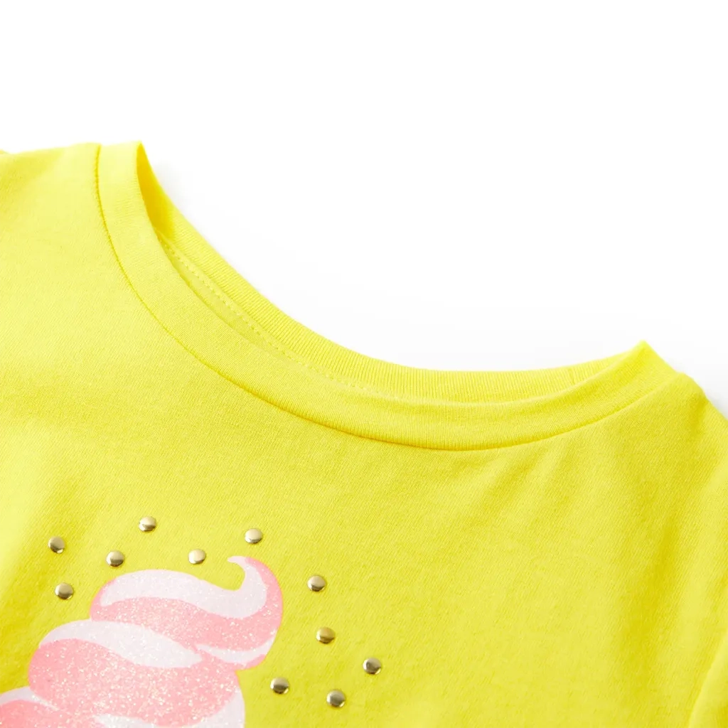 Maglietta da Bambina Gialla 140cod mxl 87329