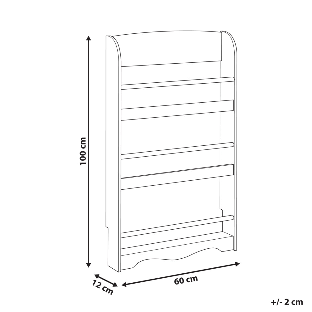 Libreria da parete rosa pastello a 3 piani in legno di pino MDF Camera dei bambini