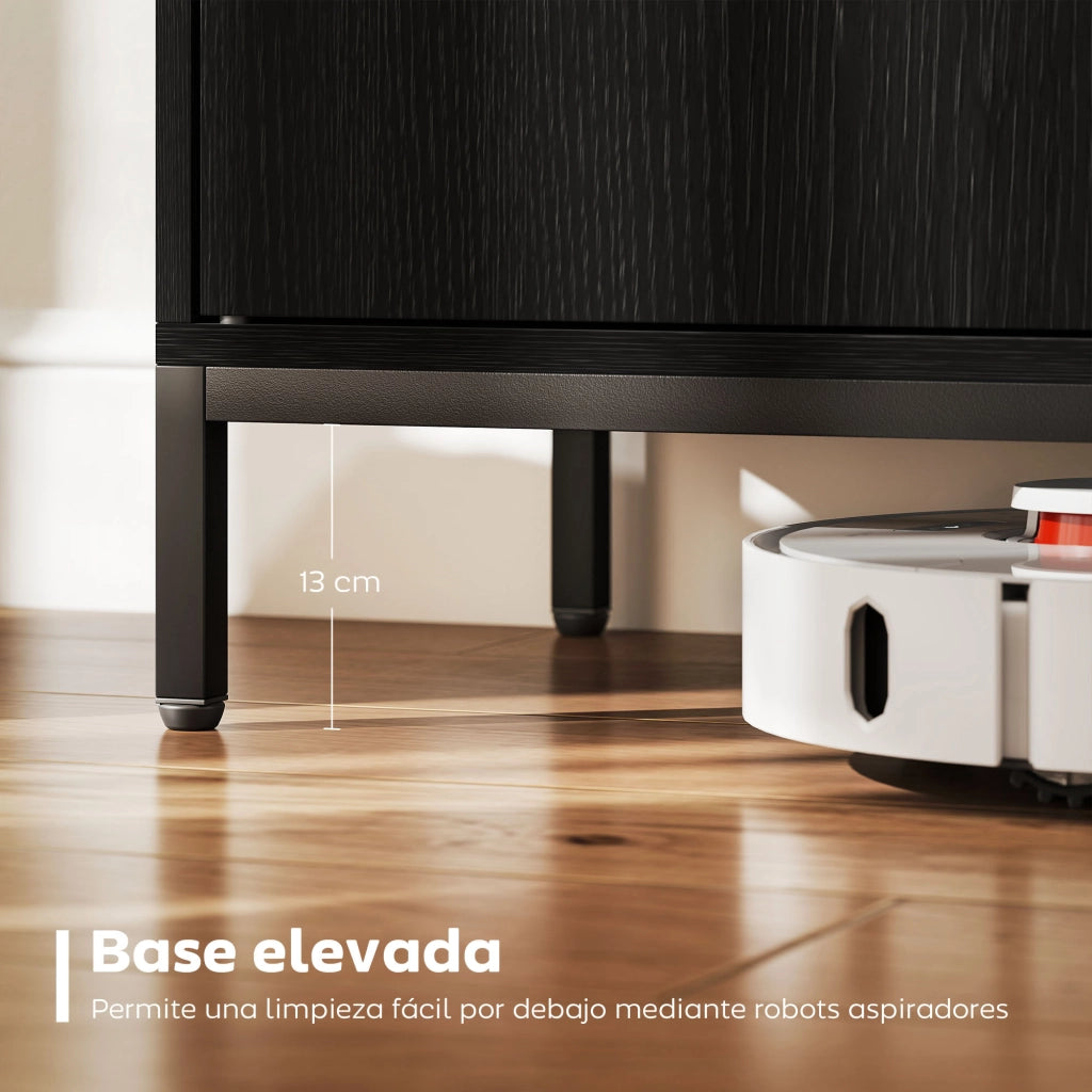 Mobile Soggiorno Moderno con 2 Ante e Ripiano Ajustabile ¨C Zephmum ¨C Nero 80x40x90 cm