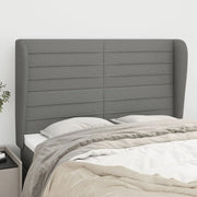 Testiera ad Orecchio-Testata con Orecchie GrigioScuro 147 x 23 x 118/128cm inTessuto 523705