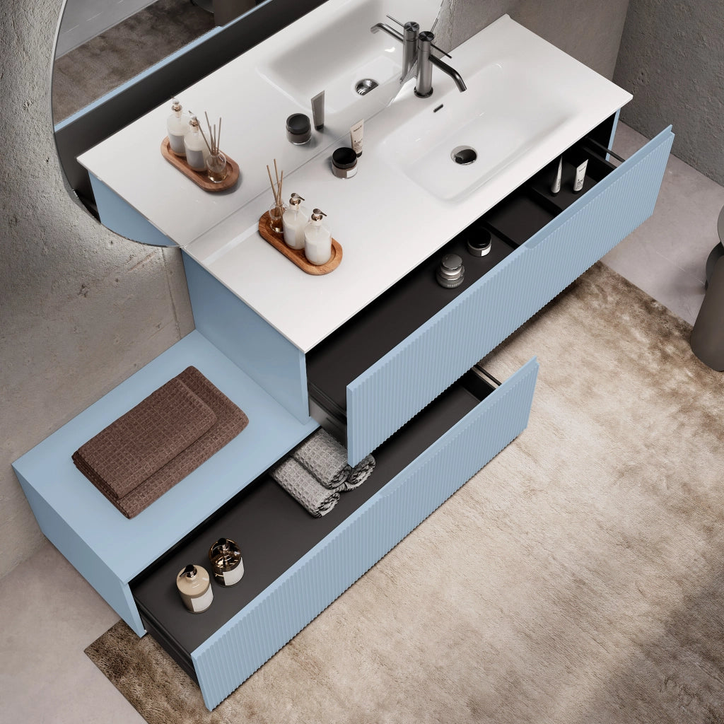 Composizione vasca DX 4 pezzi VENERE azzurro tiffany
