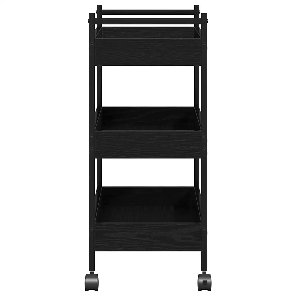 Carrello da Cucina Rovere nero 50 x 30 x 70 cm CFW6674236