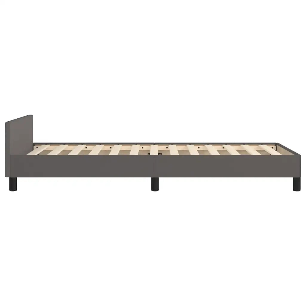 Giroletto con Testiera senza Materasso-Struttura Letto Grigio 90x200 cm