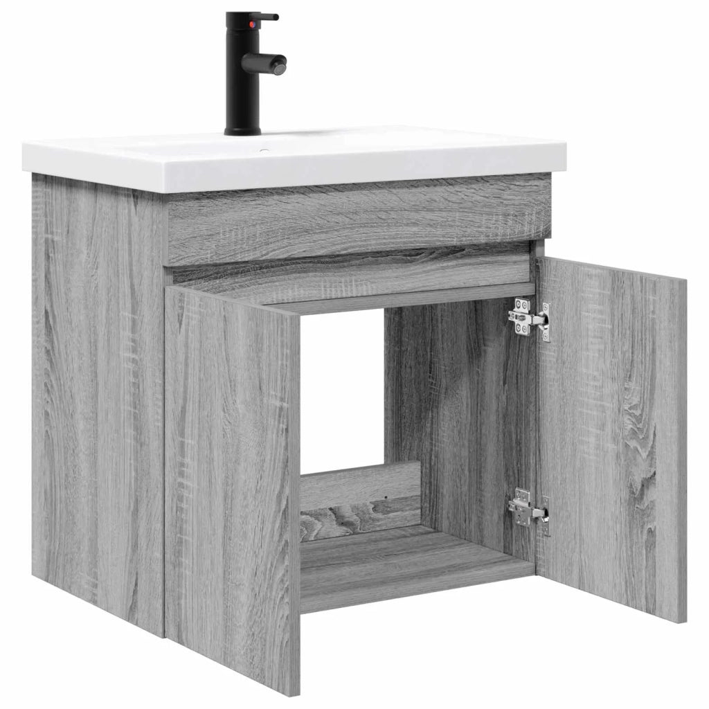 Mobile bagno con rubinetto Sonoma grigio 61 x 40 x 74,5 cm