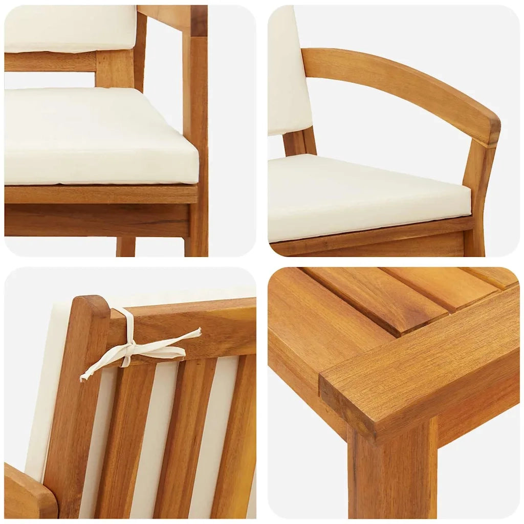 Set bistrot con cuscino 5 pcs Marrone Poliestere 3328619