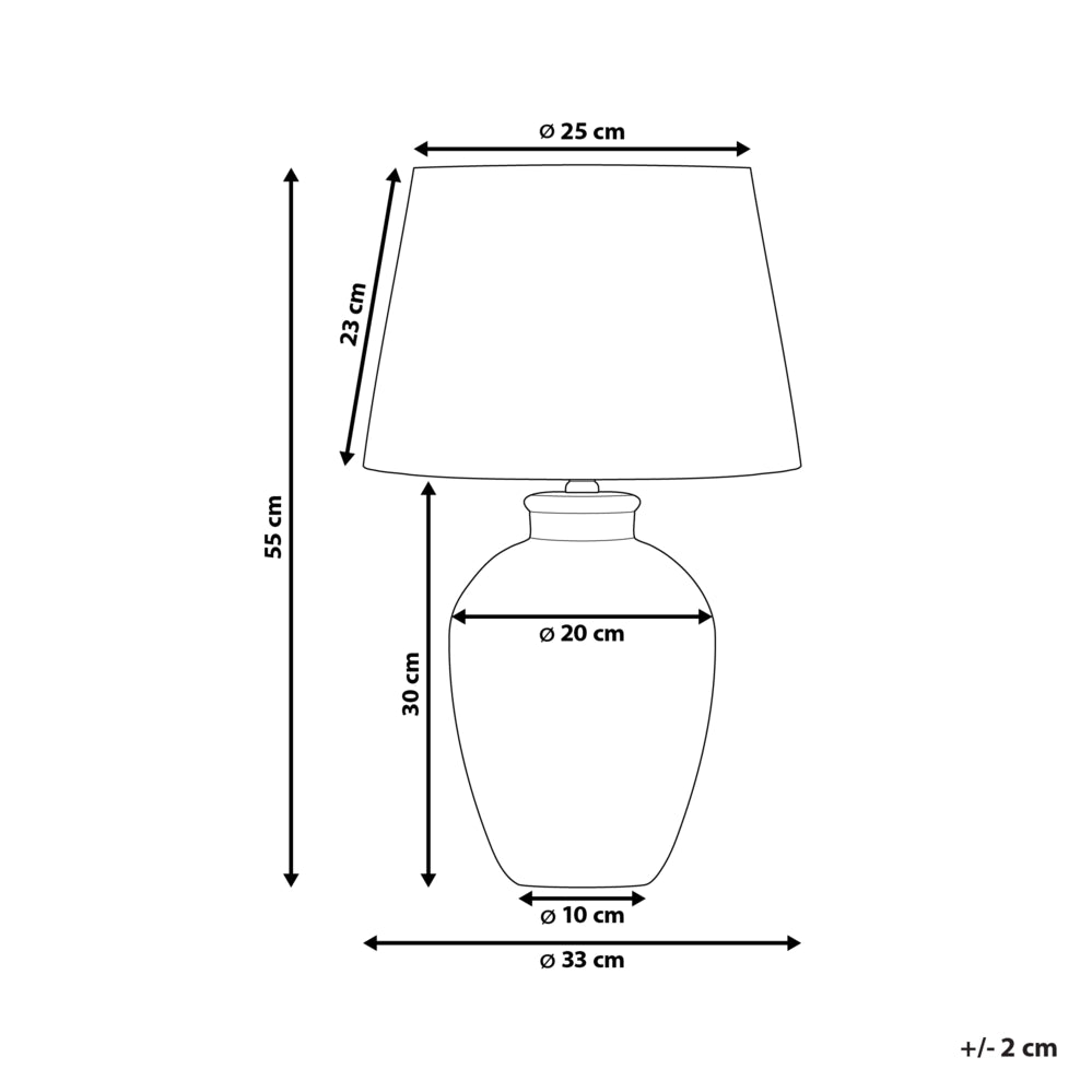 Lampada da tavolo in ceramica bianca con paralume in lino e base minimalista design stile contemporaneo
