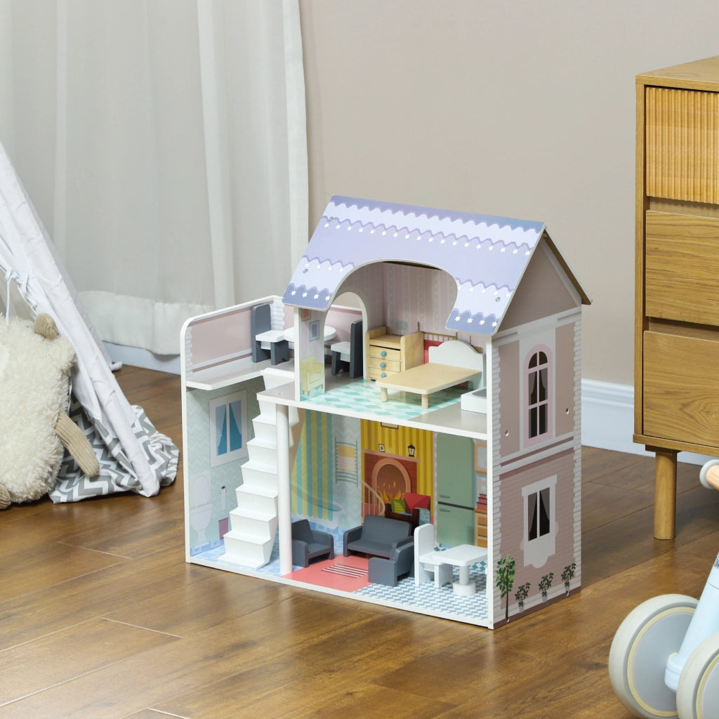Casa delle bambole con mobili e accessori balcone 2 piani ¨C Xylo ¨C Multicolore giocattolo bambini 3 anni