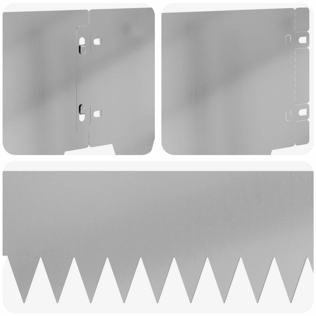 Bordura per Prato 30 pcs 103 x 20 cm metallo Argento 8008283