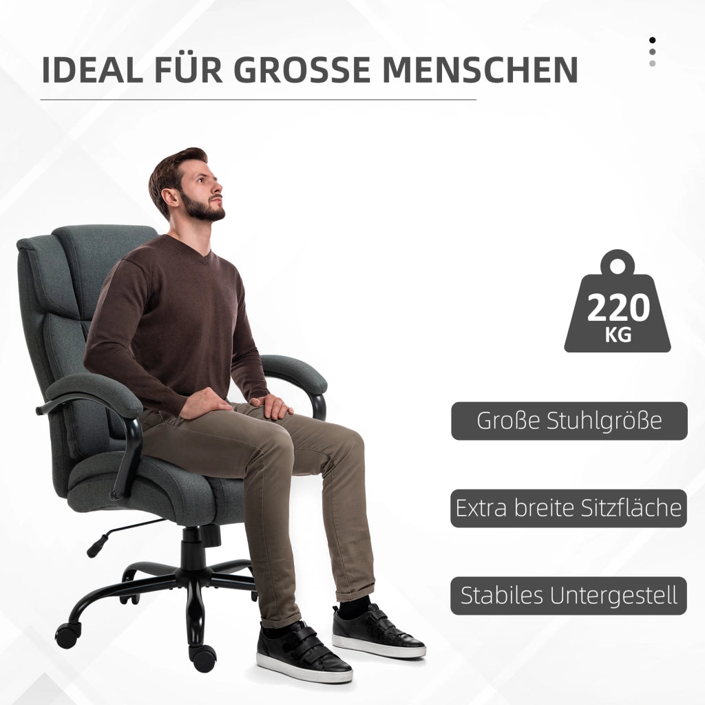 Sedia da ufficio ergonomica girevole ¨C Xylo ¨C Braccioli imbottiti, portata 220 kg, Grigio