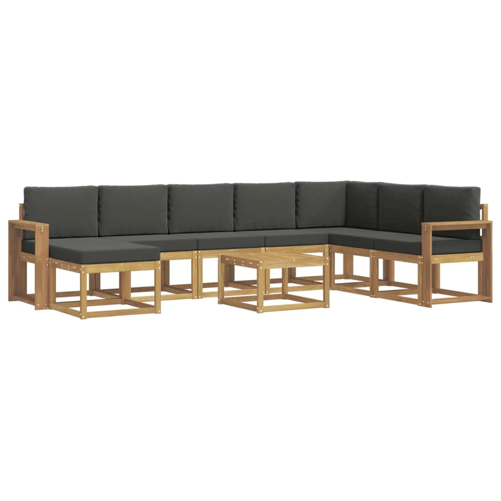Set di divani da esterno con cuscino 9 pcs Bianco e Antracite