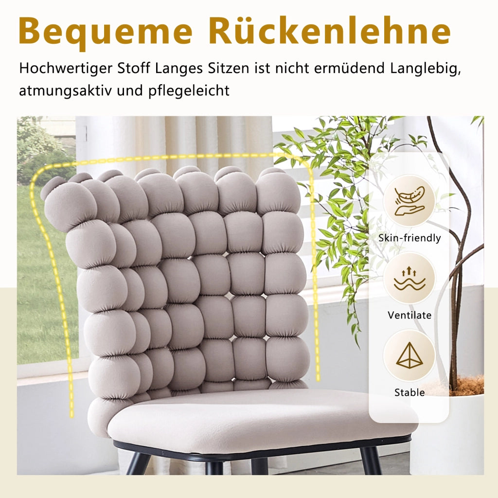 SEDIA da pranzo 71x57x54 cm in velluto grigio chiaro Set da 2 pezzi