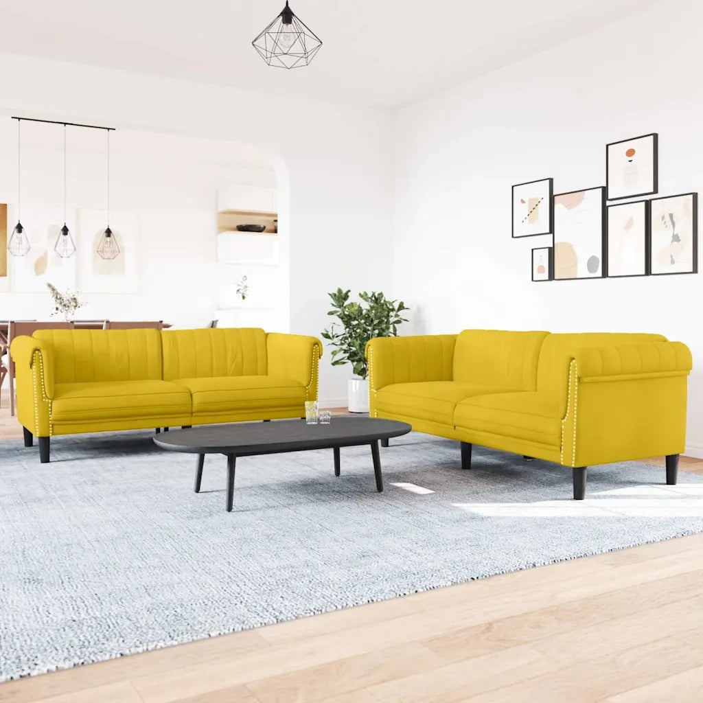 Set di Divani 2 pz Giallo in Vellutocod mxl 116513