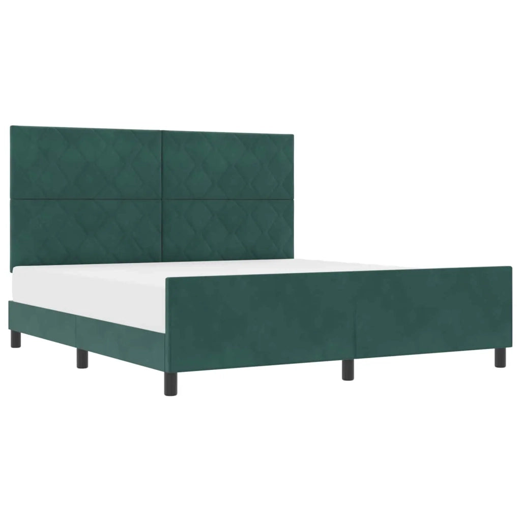 Letto a molle con testiera Verde Scuro 180 x 200 cm Velluto 3345026