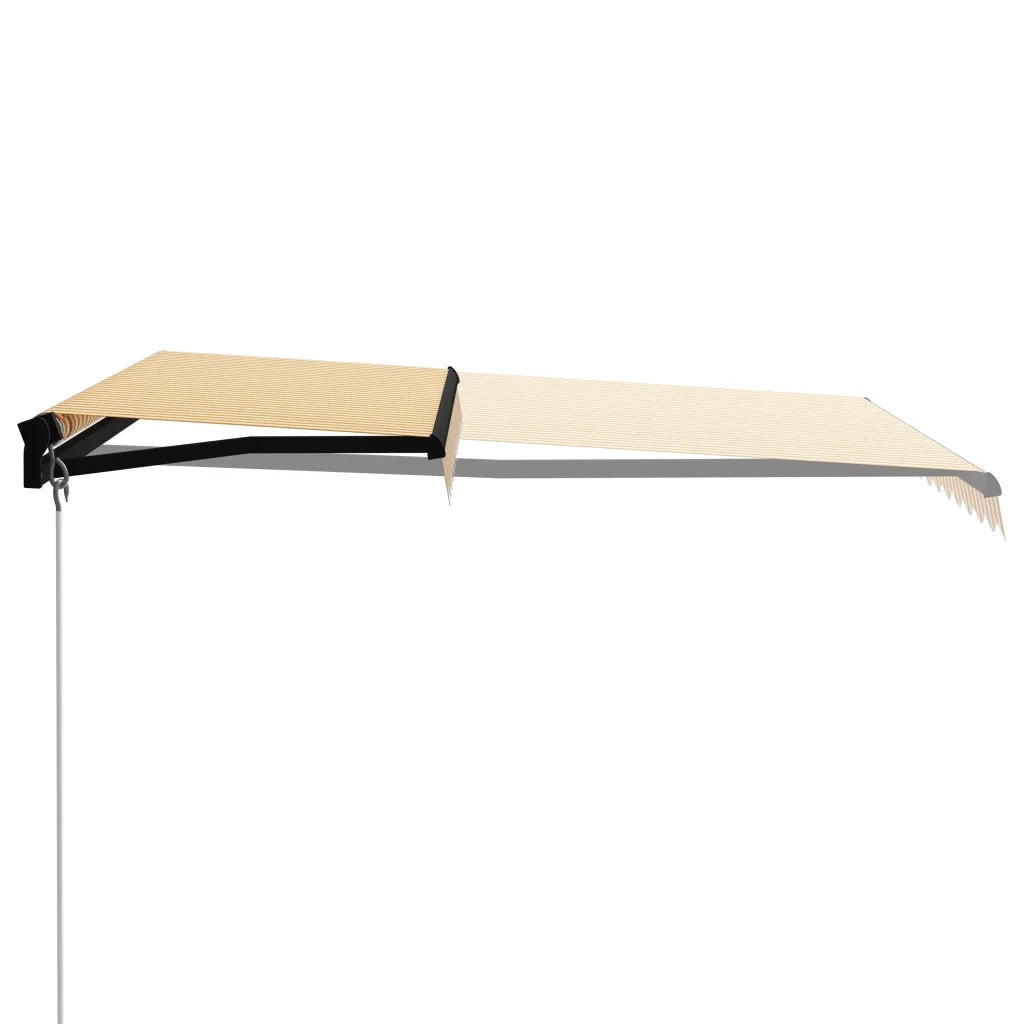 Tenda da Sole Retrattile Manuale 300x250 cm Gialla e Bianca cod mxl 38797
