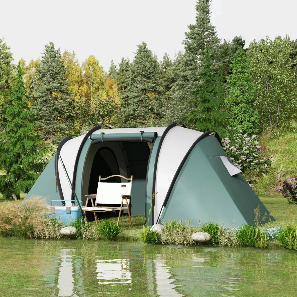 Tenda da Campeggio 4-5 Persone 2 Camere ¨C Zephmum ¨C Verde 3000mm Impermeabile