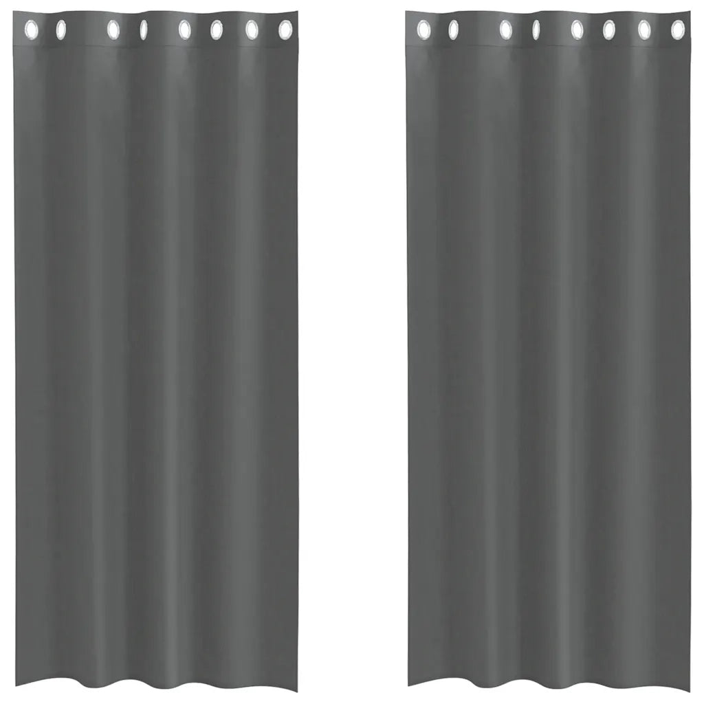 vidaXL Tende in Voile con Occhielli 2 pz Grigio Scuro 140x225 cm