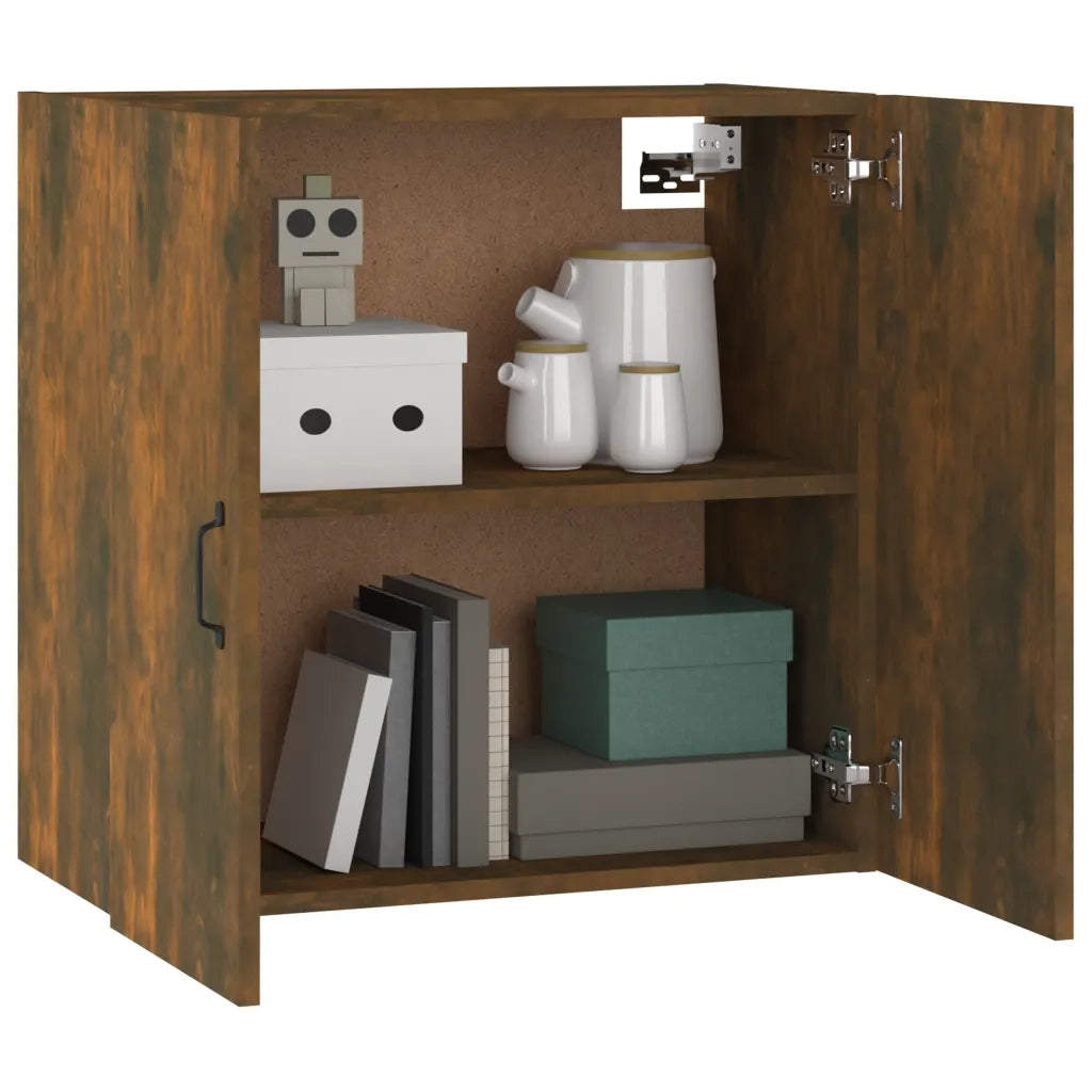 Armadietto a Muro | Mobile Pensile Rovere Fumo 60x31x60 cm Legno Multistrato
