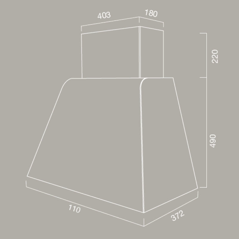 Cappa aspirante BRIO METAL in acciaio inox brunito cm 110