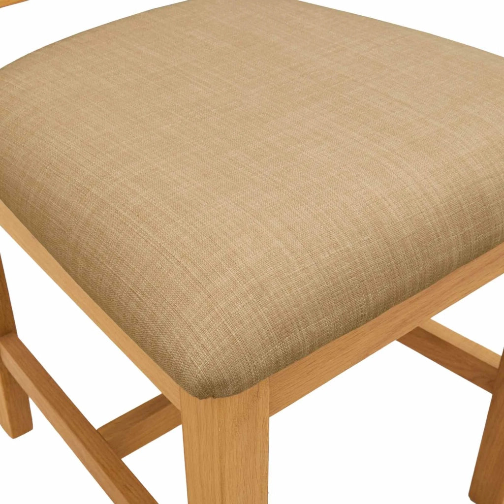 Sedia da pranzo 2 pcs Legno di Quercia Massello Beige 42039162