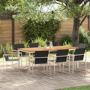 Set da pranzo da giardino  in legno massello di teak, 9 pezzi
