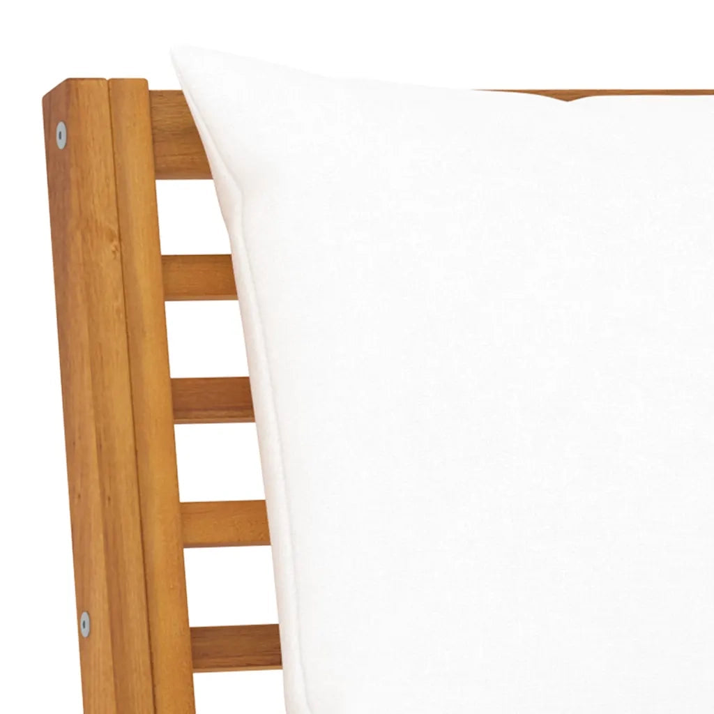 Salotto da Giardino-Set Divani da Giardino 3 pz con Cuscini Crema in Legno Acacia 327783