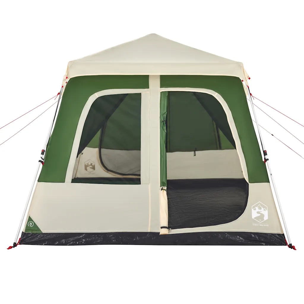 Tenda Familiare a Cupola 8 Persone-Tenda da campeggio Verde a Rilascio Rapido