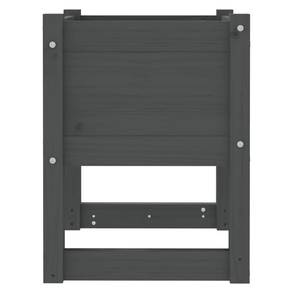 Fioriera rialzata per piante fiori giardino terrazze set da 2 40 x 40 x 52,5 cm legno massello di pino grigio 02_0038962