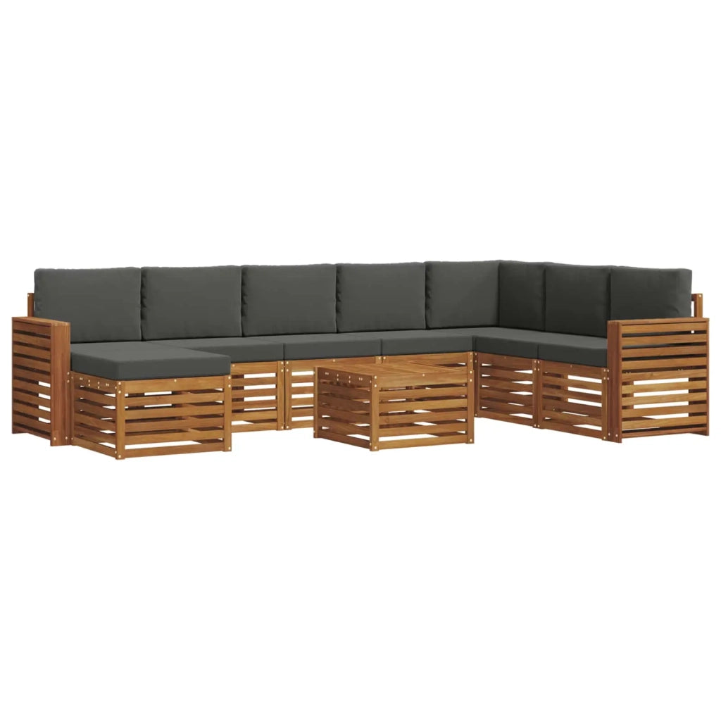 Set divano sezionale con cuscino 9 pcs Naturale e Antracite 3375337