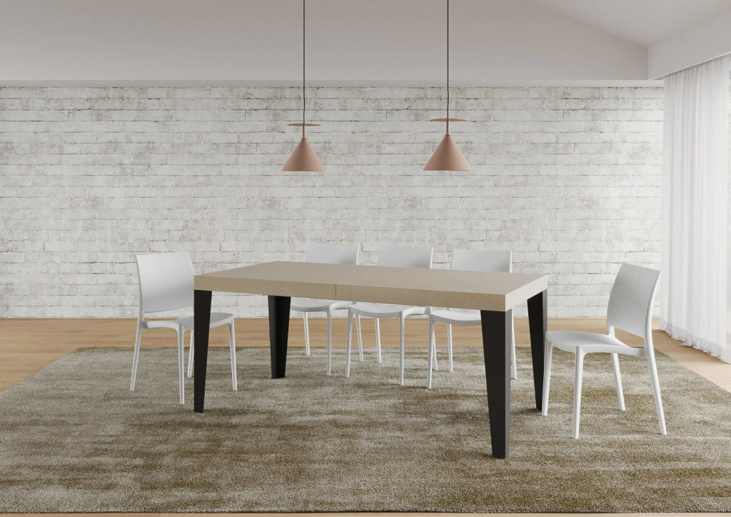 Tavolo allungabile 90x180/440 cm Flaris cashmere gambe antracite