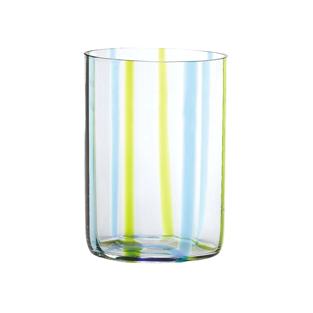 Bicchiere Tirache Zafferano in vetro borosilicato bicolore Acquamarina-verde box 6 pezzi