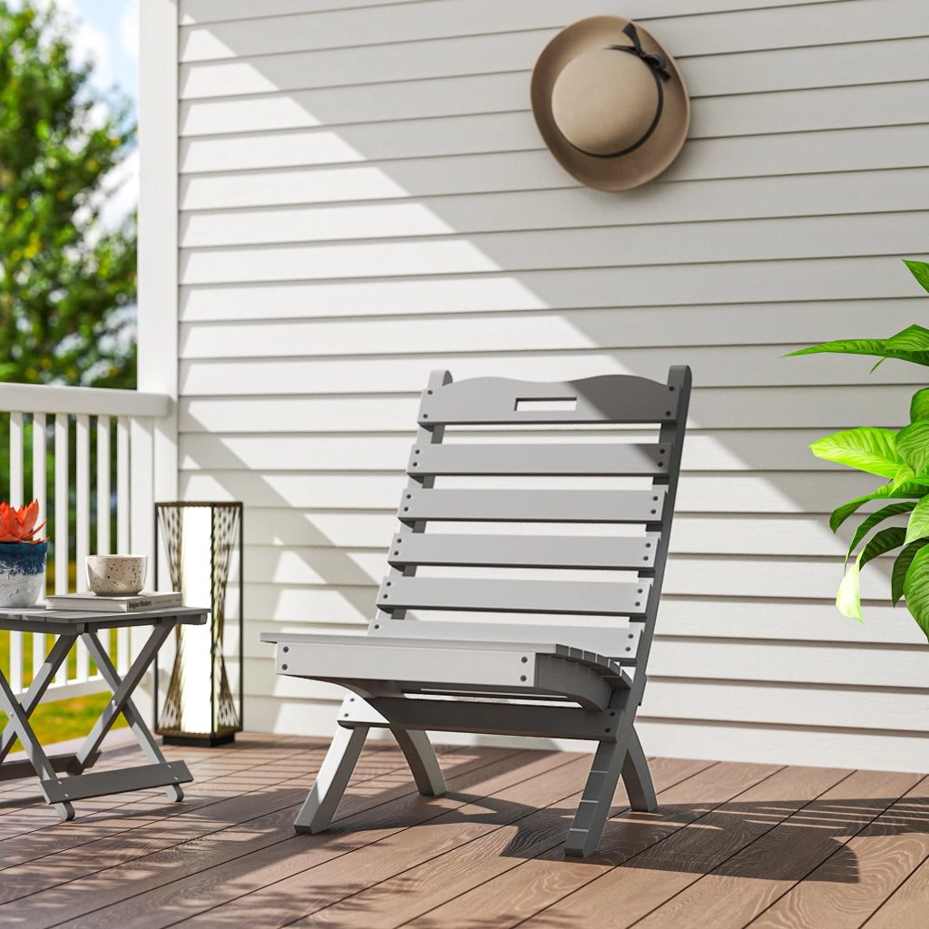 Sedia da Giardino in Legno ¨C zephmum ¨C Grigio 76x48x78 cm