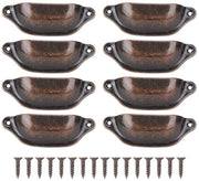 Maniglie a conchiglia in bronzo con maniglie a mano vintage