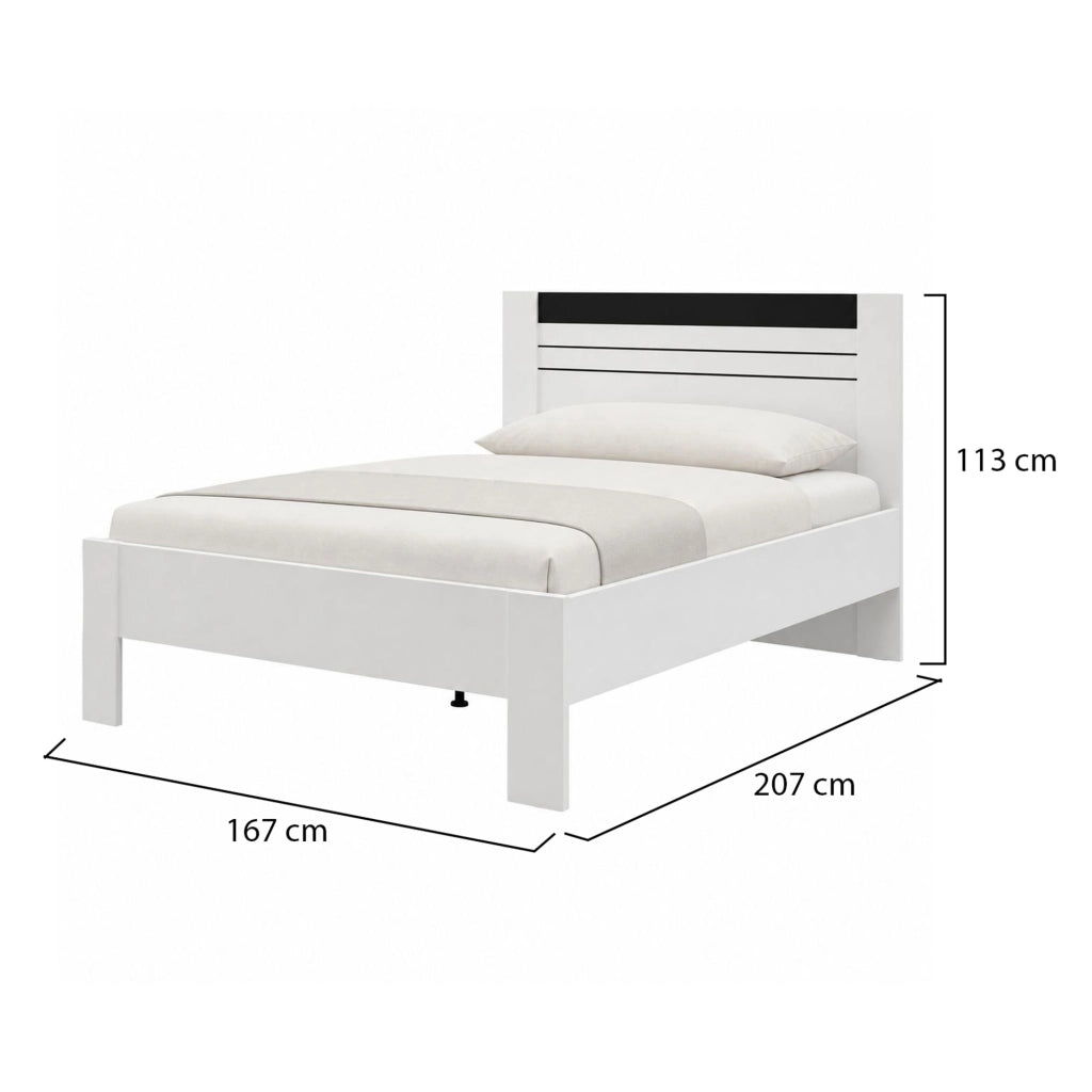 Letto Matrimoniale Kabale, Letto Matrimoniale Dimensione Materasso 160x200 cm, Bianco
