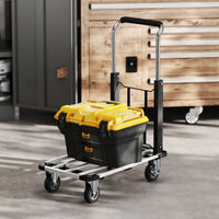 Carrello Portapacchi Pieghevole con Pedana Estensibile Capacità 150 kg in Metallo e Alluminio Argento