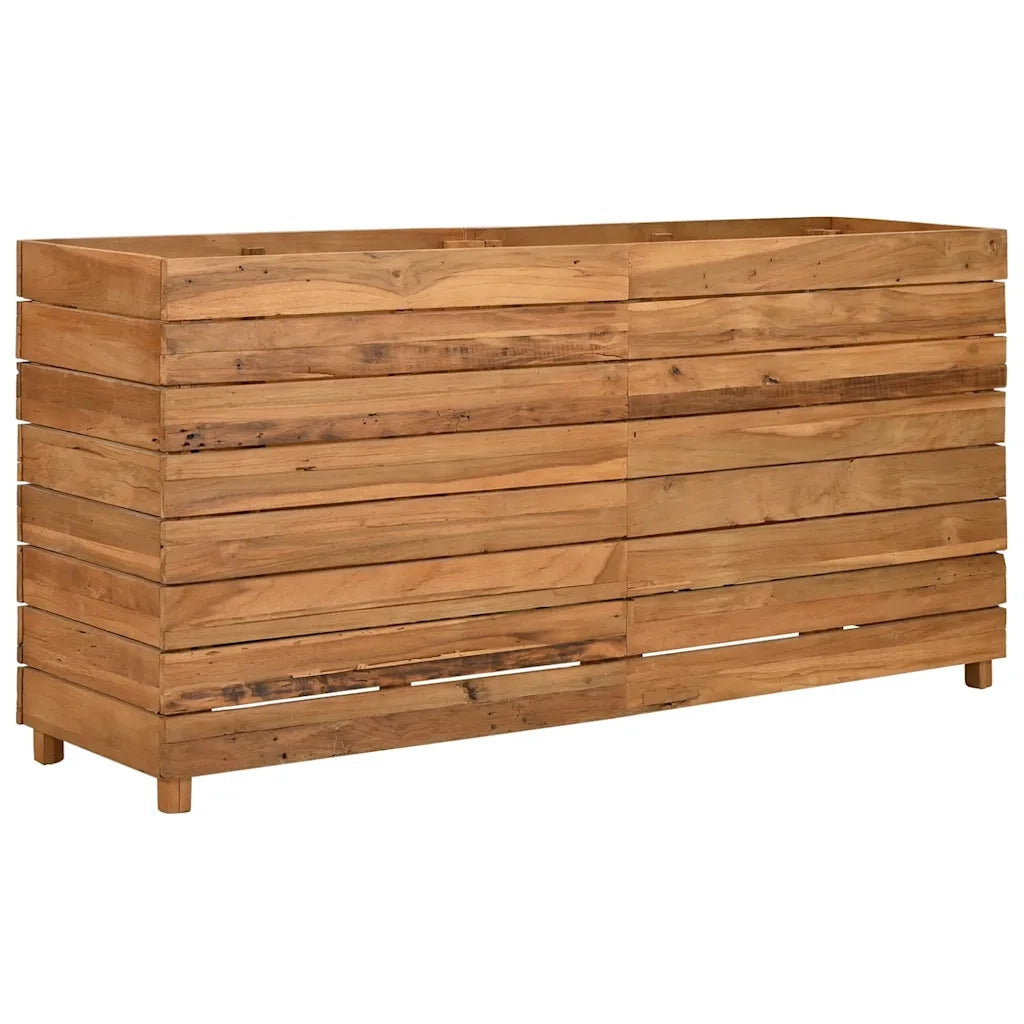 Letto Rialzato 150x40x72 cm Legno di Teak di Recupero e Acciaio 47429