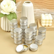 30 confezioni di contenitori in alluminio vuoti 15 ml - bocchette rotonde in acciaio per crema cosmetica, arte unghie e balsami - argento - 39 x 2 cm