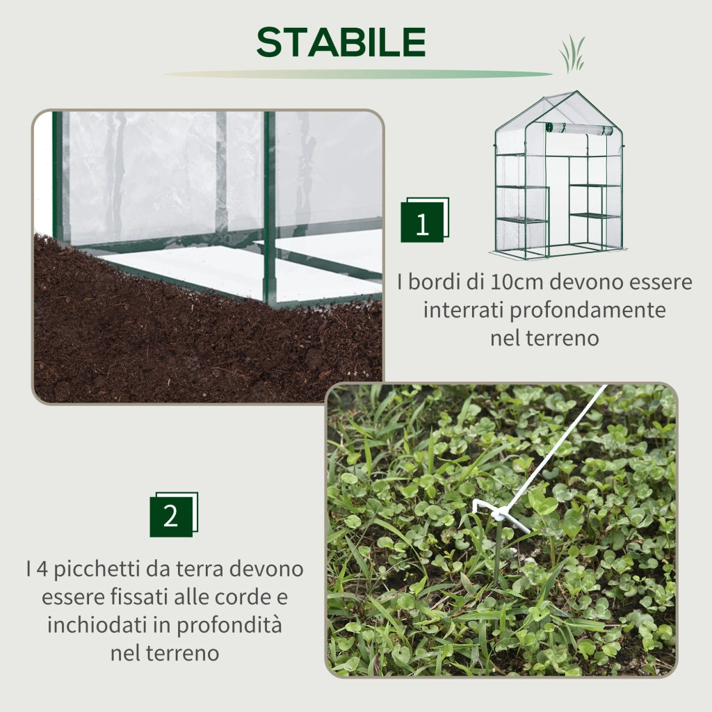 Serra da Giardino 142x73x195 cm Impermeabile e Anti UV Verde