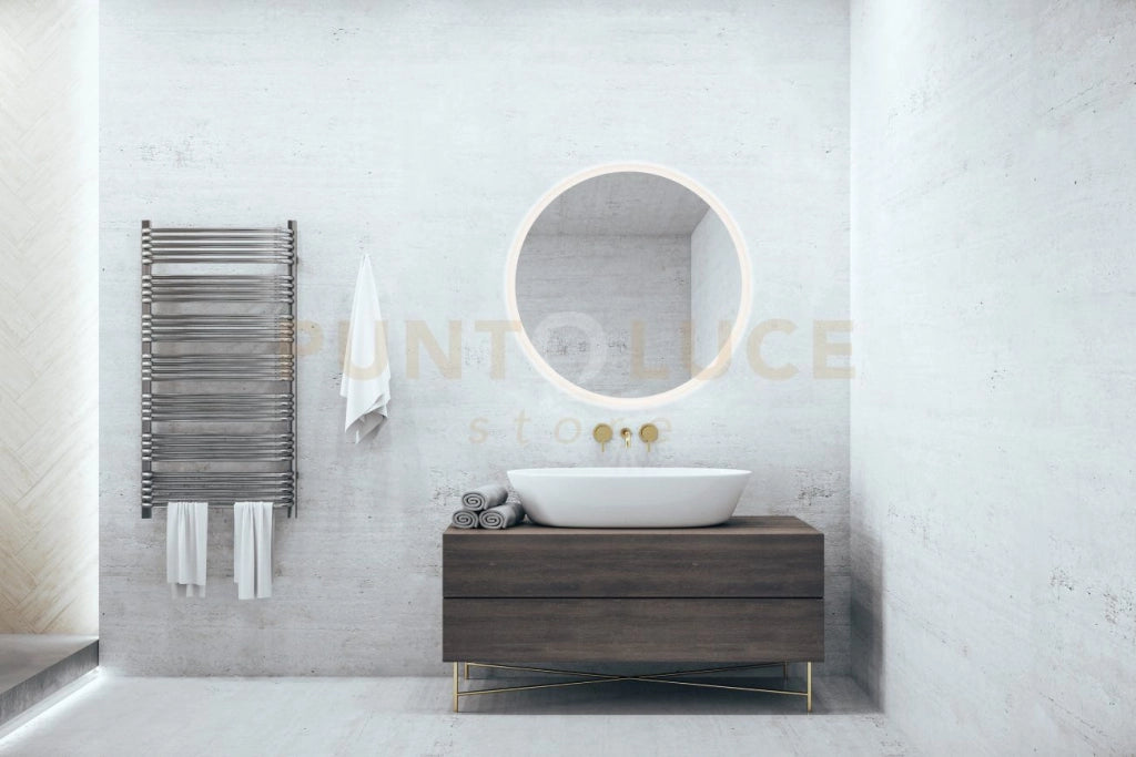 AURA SPECCHIO DA PARETE DA BAGNO ROTONDO RETRO-ILLUMINATO D.60CM LED 15 W 1.700 lm 3.000 K 4.000 K