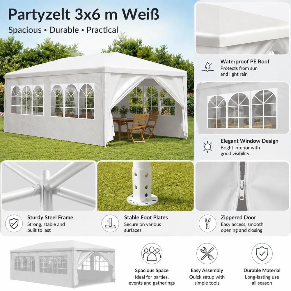Party Tent 3x6 M White